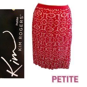 Red/Coral Skirt, Lightweight Chiffonlike Layer, Petite